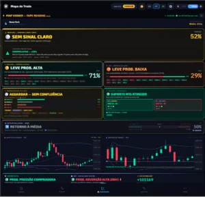 Captura de tela do indicador MapViewer aplicado em gráfico de candles